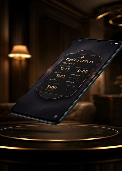 Illustration des exklusiven Martin Casino Willkommensbonus mit 150% Einzahlungsbonus und 600 Freispielen für neue Spieler.